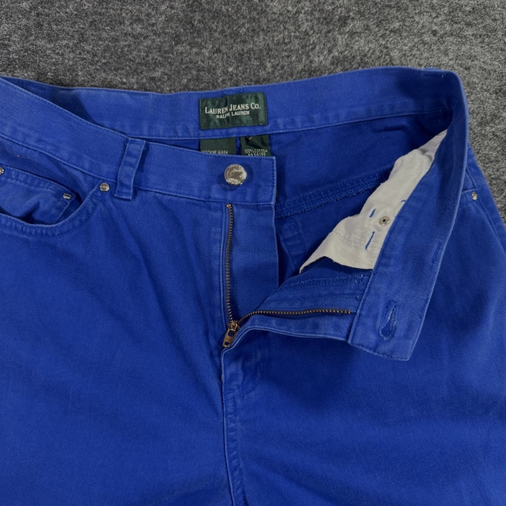 Lauren Jeans Co Women Capri Pants Sz 6 Royal Blue Flat Front Vintage 90's Y2K - Picture 10 of 13